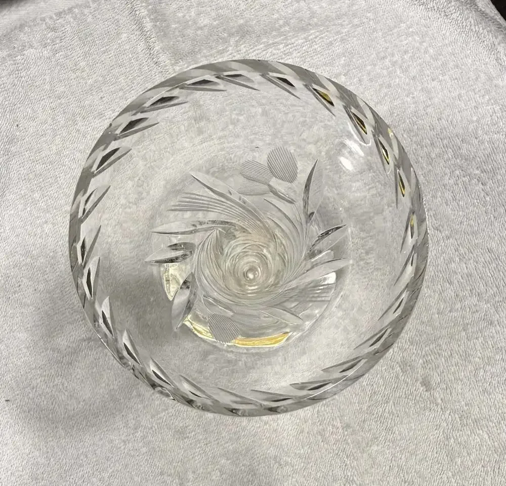 Castle Cut Crystal 9 Inch Footed Bud Vase
